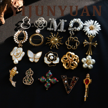 Moterų segė su cirkonio akmenimis, retro elegantiškas stilius, gėlės forma, elektroplatavimas, drabužių dekoratyvinis priedas