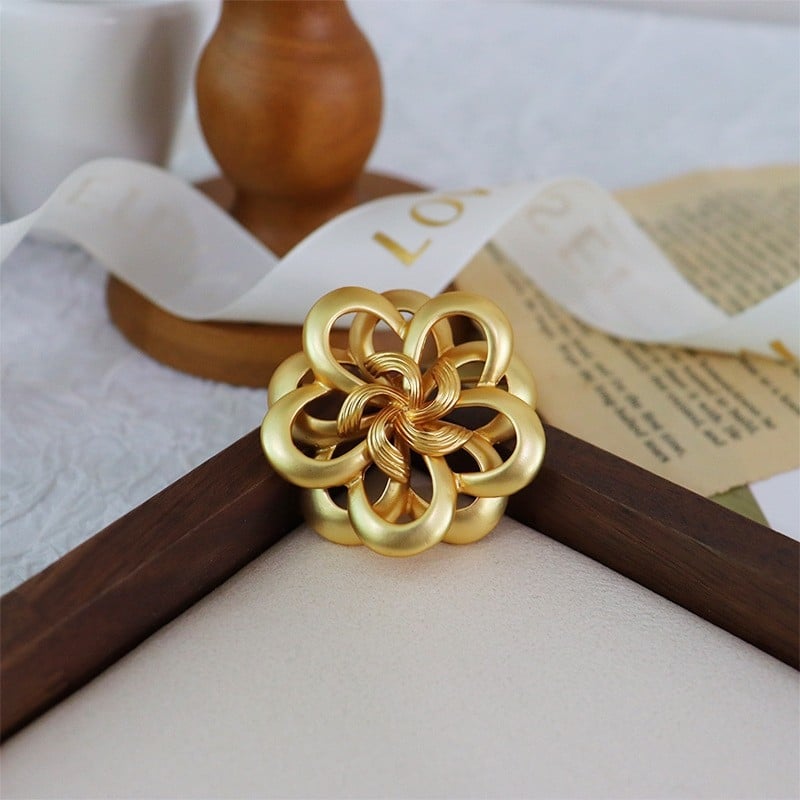 Moterų segė su cirkonio akmenimis, retro elegantiškas stilius, gėlės forma, elektroplatavimas, drabužių dekoratyvinis priedas