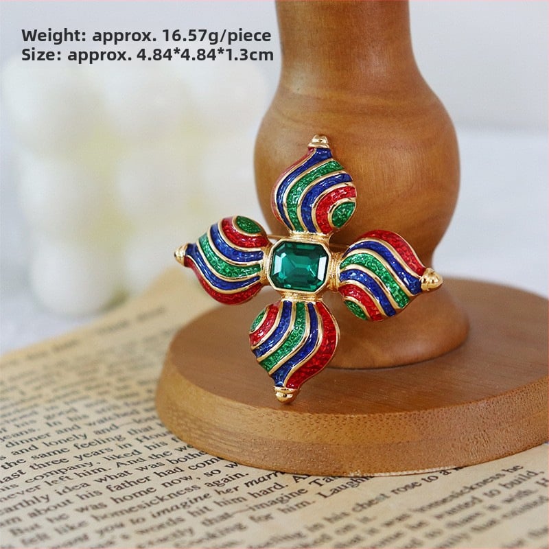 Moterų segė su cirkonio akmenimis, retro elegantiškas stilius, gėlės forma, elektroplatavimas, drabužių dekoratyvinis priedas