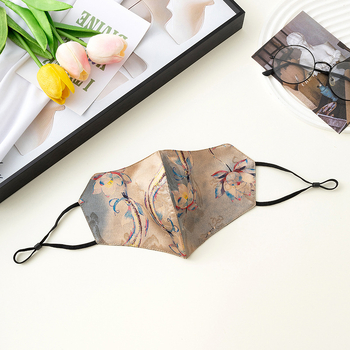 Maska za zaštitu od sunca, prozračna, dvostruka pamučna maska, imitacija svile, nacionalni stil (prozračna, otporna na vjetar, UV zaštita, dvostruka pamučna maska, imitacija svile)