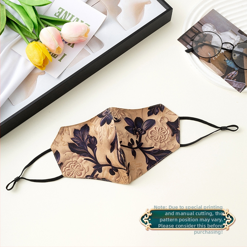 Slnečná ochranná maska, priedušná, dvojvrstvová bavlnená, imitácia hodvábu, národný štýl (Priedušná, Odolná voči vetru, UV ochrana, Dvojvrstvová bavlna, Imitácia hodvábu)