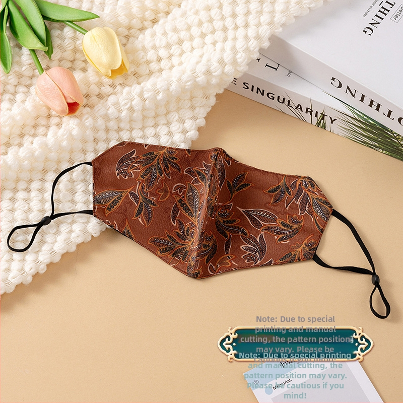 Slnečná ochranná maska, priedušná, dvojvrstvová bavlnená, imitácia hodvábu, národný štýl (Priedušná, Odolná voči vetru, UV ochrana, Dvojvrstvová bavlna, Imitácia hodvábu)