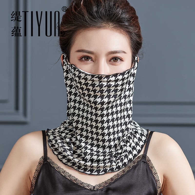 Svilenkasti šal za zaštitu lica od sunca za žene – poluotvoren stil, 100% svila, Ti yun, Jiaxing Zhejiang, ljeto 2021