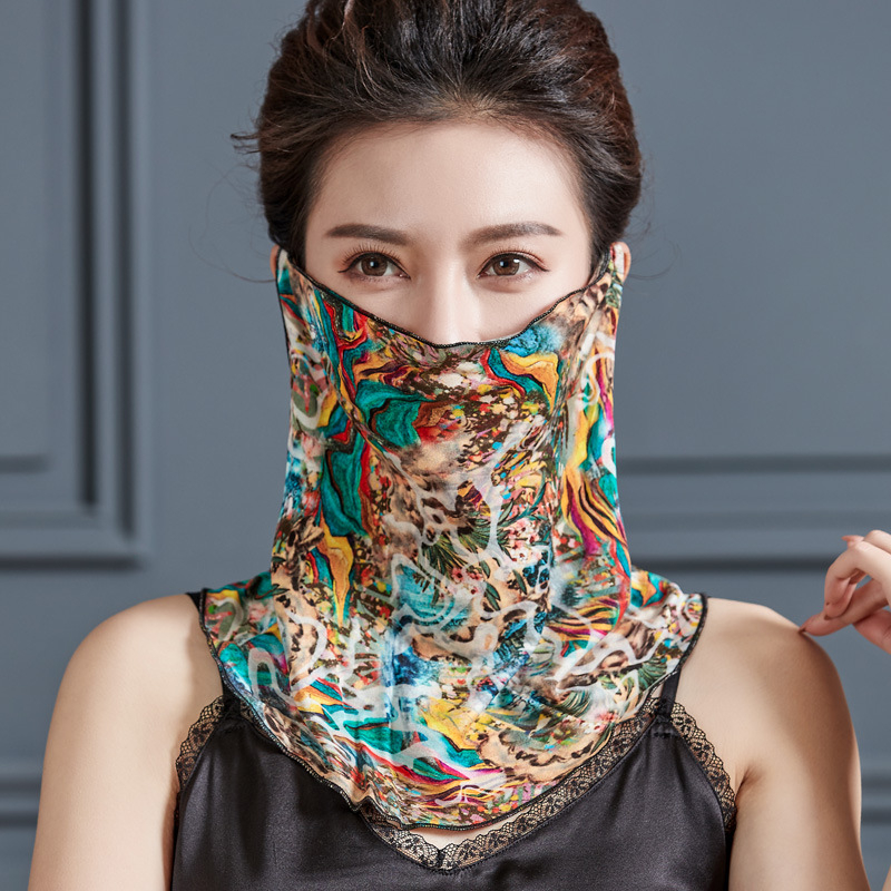 Svilenkasti šal za zaštitu lica od sunca za žene – poluotvoren stil, 100% svila, Ti yun, Jiaxing Zhejiang, ljeto 2021