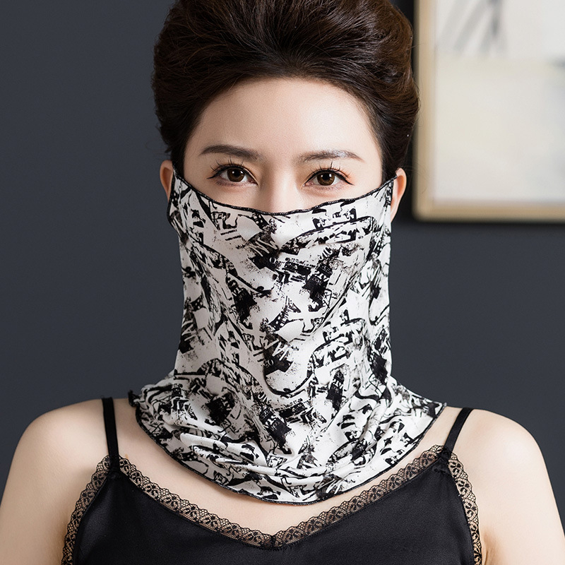 Svilenkasti šal za zaštitu lica od sunca za žene – poluotvoren stil, 100% svila, Ti yun, Jiaxing Zhejiang, ljeto 2021