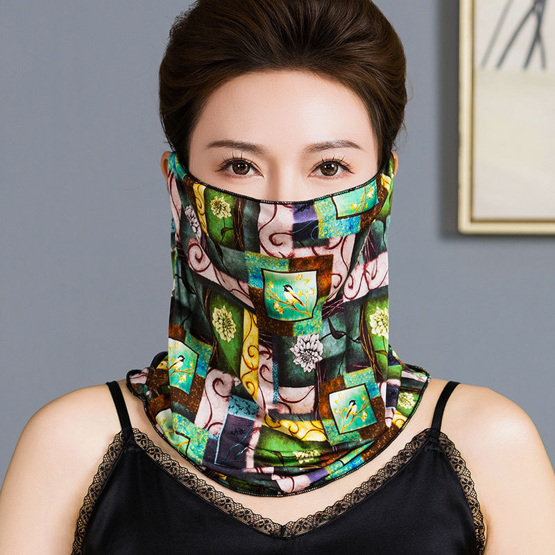 Svilenkasti šal za zaštitu lica od sunca za žene – poluotvoren stil, 100% svila, Ti yun, Jiaxing Zhejiang, ljeto 2021