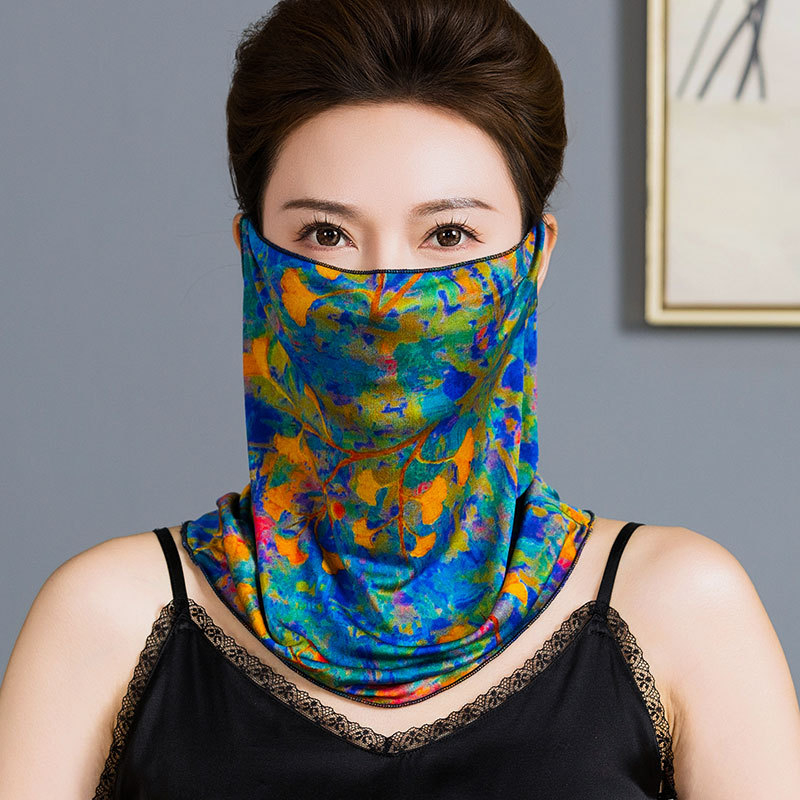 Svilenkasti šal za zaštitu lica od sunca za žene – poluotvoren stil, 100% svila, Ti yun, Jiaxing Zhejiang, ljeto 2021