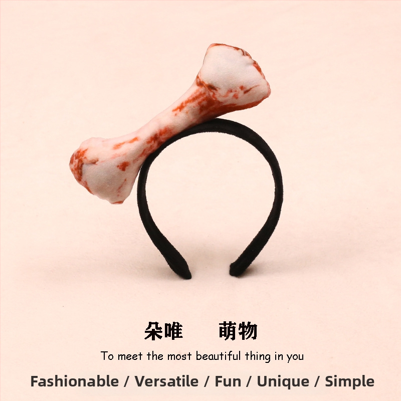 Sponka do vlasov s plyšovými potravinovými motívmi - hot dog, chlieb, kapusta, ovocie a zelenina pre deti (jar 2023)