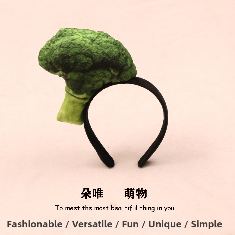 Sponka do vlasov s plyšovými potravinovými motívmi - hot dog, chlieb, kapusta, ovocie a zelenina pre deti (jar 2023)