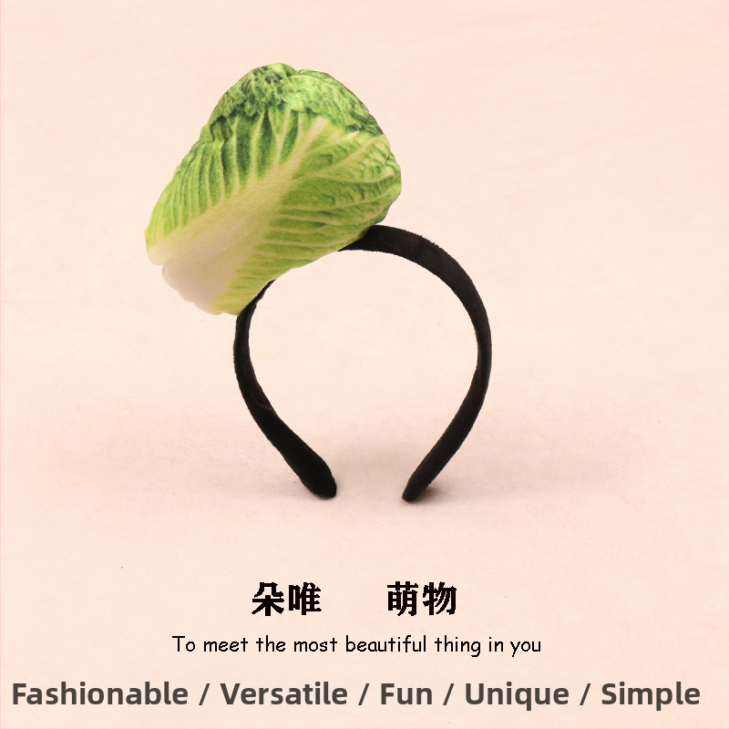 Sponka do vlasov s plyšovými potravinovými motívmi - hot dog, chlieb, kapusta, ovocie a zelenina pre deti (jar 2023)