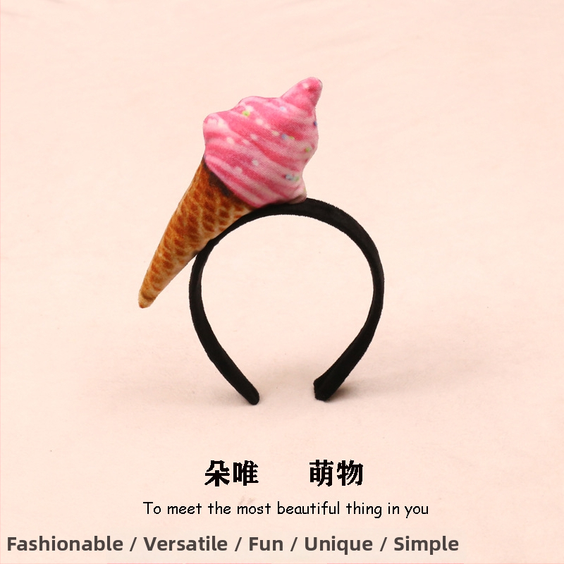 Sponka do vlasov s plyšovými potravinovými motívmi - hot dog, chlieb, kapusta, ovocie a zelenina pre deti (jar 2023)