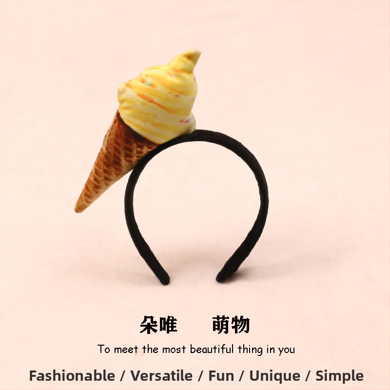 Sponka do vlasov s plyšovými potravinovými motívmi - hot dog, chlieb, kapusta, ovocie a zelenina pre deti (jar 2023)