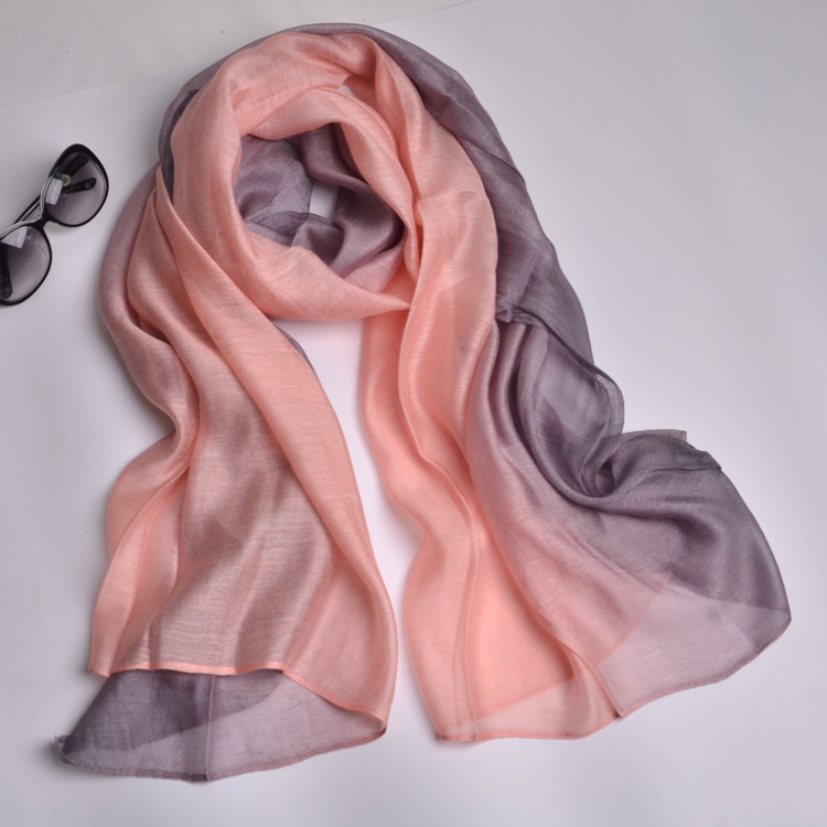 Šal od svile (warp knitting, gradient pattern, silk-viscose blend, Summer)
