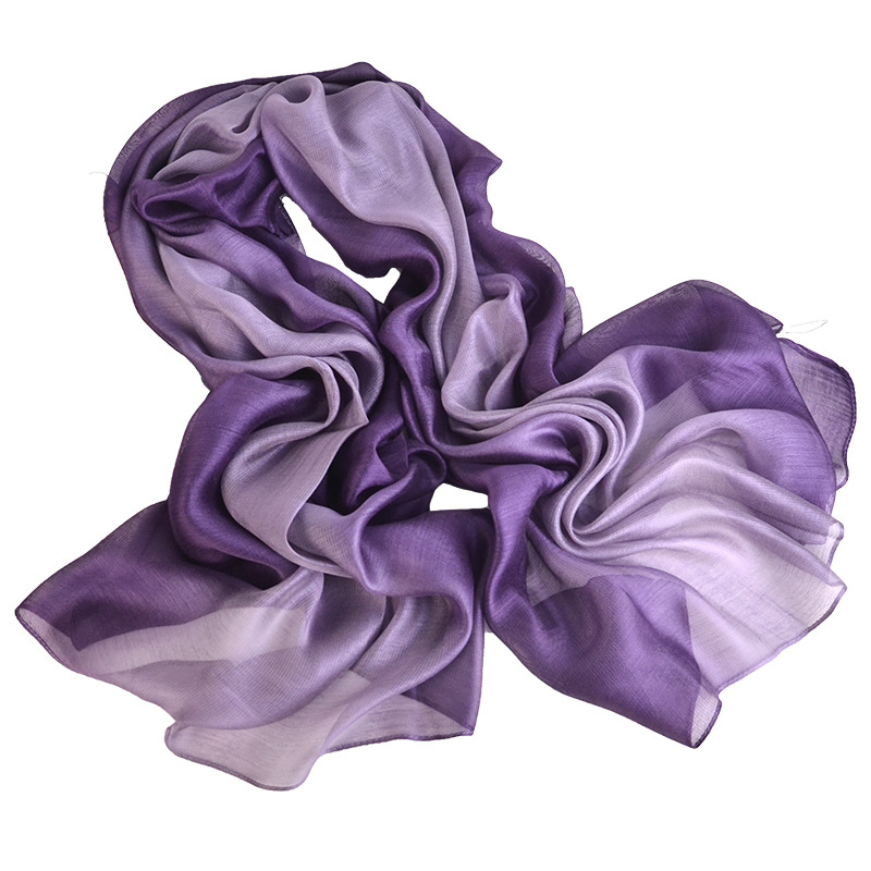 Šal od svile (warp knitting, gradient pattern, silk-viscose blend, Summer)