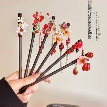 Koka matu spraudnis etniska stilā, modeļa Q1404, Yiwu Jade Jewelry