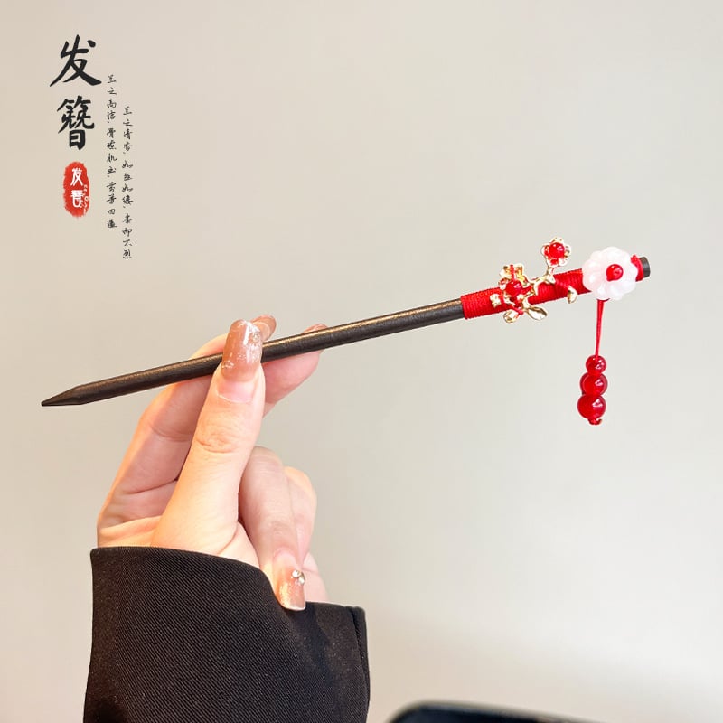 Koka matu spraudnis etniska stilā, modeļa Q1404, Yiwu Jade Jewelry