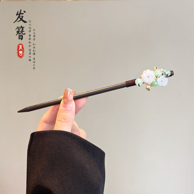 Koka matu spraudnis etniska stilā, modeļa Q1404, Yiwu Jade Jewelry