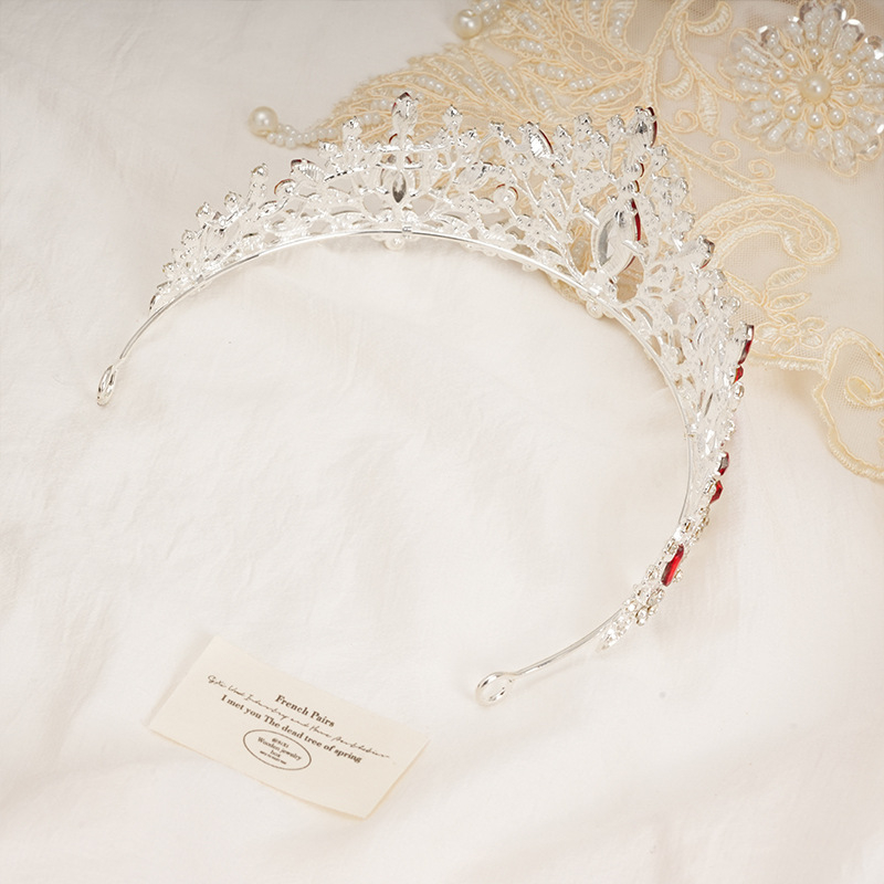 Baroko-retro tiara – dodatak za kosu od legure, čistoća K9, elektroplatiranje, oblik krune, kristali