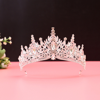 Barokna vjenčana tiara od legure — dijamantnom obradom, dodatak za kosu za vjenčanje (Porijeklo: Yiwu)