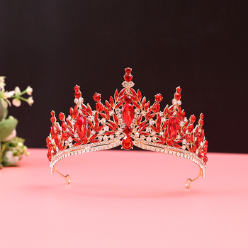 Barokna vjenčana tiara od legure — dijamantnom obradom, dodatak za kosu za vjenčanje (Porijeklo: Yiwu)