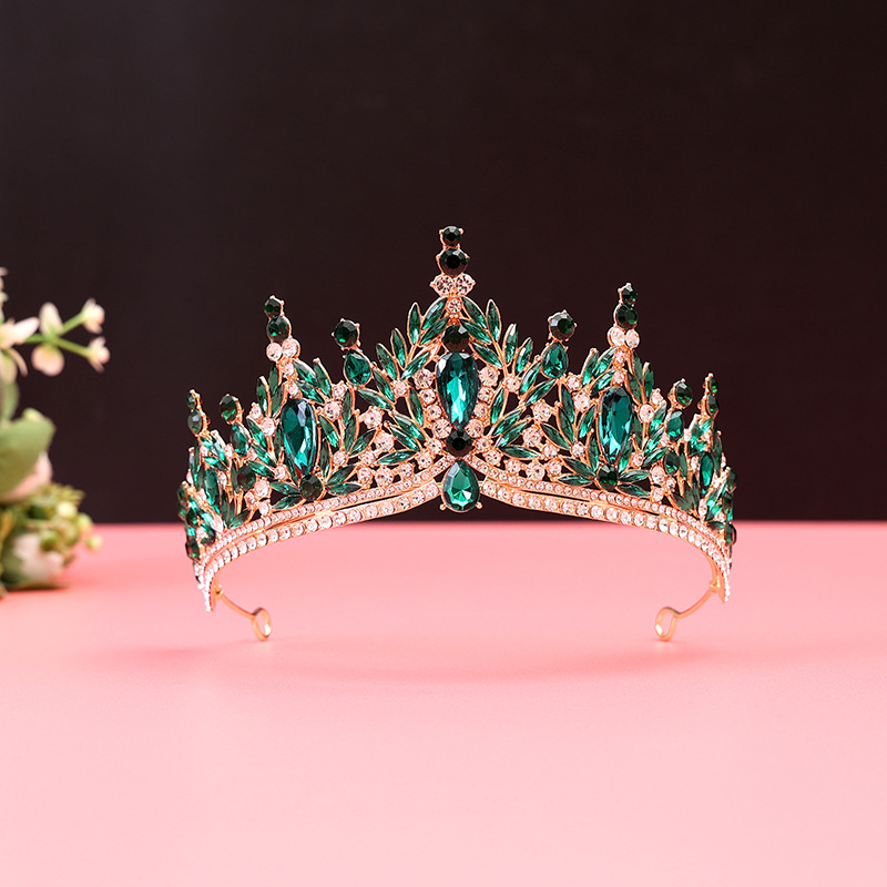 Barokna vjenčana tiara od legure — dijamantnom obradom, dodatak za kosu za vjenčanje (Porijeklo: Yiwu)
