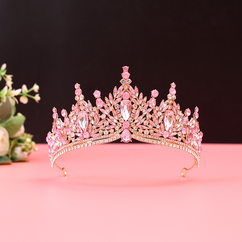 Barokna vjenčana tiara od legure — dijamantnom obradom, dodatak za kosu za vjenčanje (Porijeklo: Yiwu)