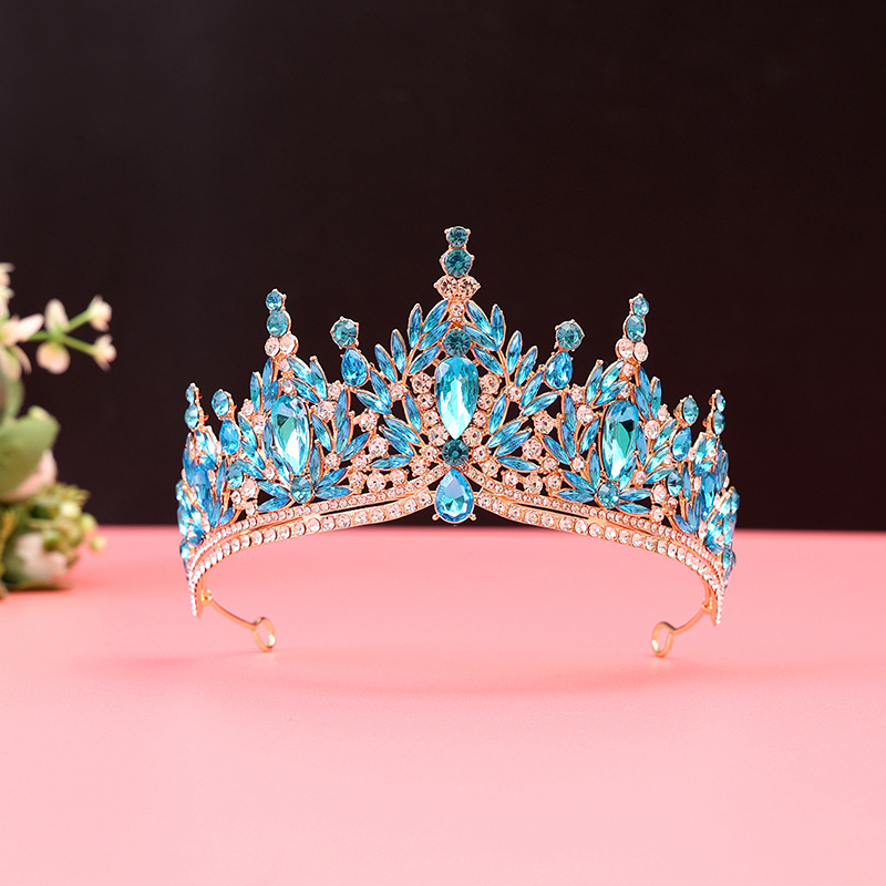 Barokna vjenčana tiara od legure — dijamantnom obradom, dodatak za kosu za vjenčanje (Porijeklo: Yiwu)