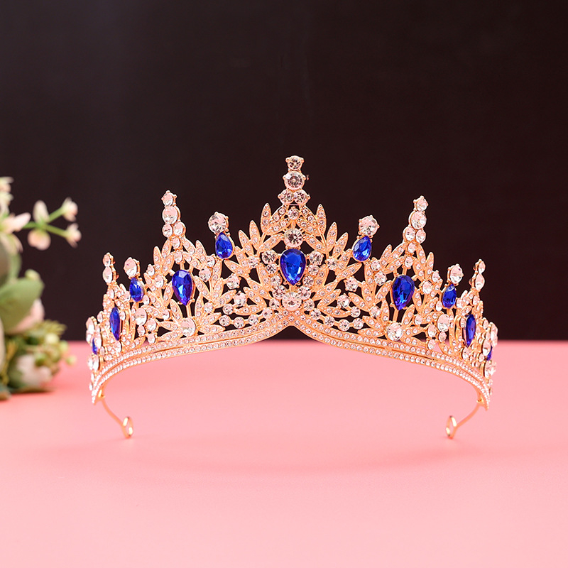 Barokna vjenčana tiara od legure — dijamantnom obradom, dodatak za kosu za vjenčanje (Porijeklo: Yiwu)