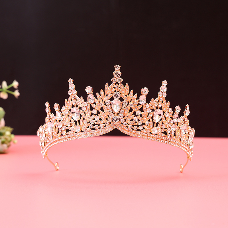 Barokna vjenčana tiara od legure — dijamantnom obradom, dodatak za kosu za vjenčanje (Porijeklo: Yiwu)