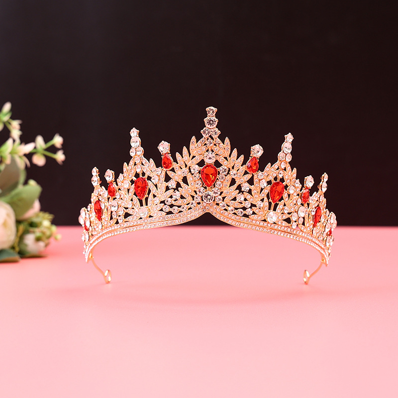 Barokna vjenčana tiara od legure — dijamantnom obradom, dodatak za kosu za vjenčanje (Porijeklo: Yiwu)