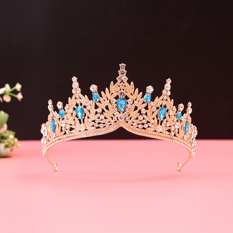 Barokna vjenčana tiara od legure — dijamantnom obradom, dodatak za kosu za vjenčanje (Porijeklo: Yiwu)