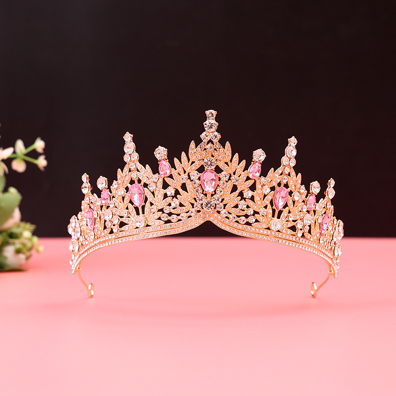 Barokna vjenčana tiara od legure — dijamantnom obradom, dodatak za kosu za vjenčanje (Porijeklo: Yiwu)