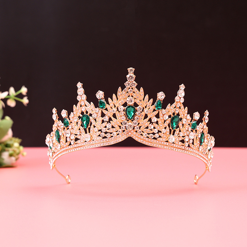 Barokna vjenčana tiara od legure — dijamantnom obradom, dodatak za kosu za vjenčanje (Porijeklo: Yiwu)