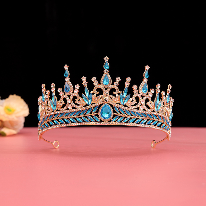 Barokna vjenčana tiara od legure — dijamantnom obradom, dodatak za kosu za vjenčanje (Porijeklo: Yiwu)
