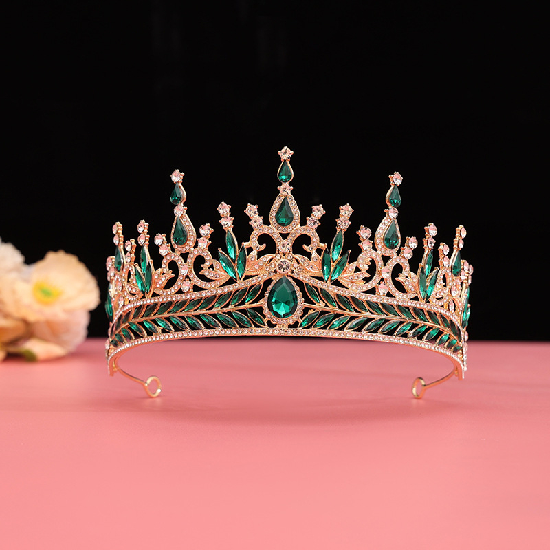 Barokna vjenčana tiara od legure — dijamantnom obradom, dodatak za kosu za vjenčanje (Porijeklo: Yiwu)