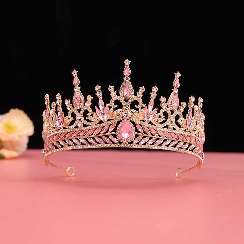 Barokna vjenčana tiara od legure — dijamantnom obradom, dodatak za kosu za vjenčanje (Porijeklo: Yiwu)