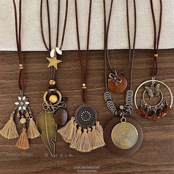 Ilga sieviešu kaklarota ar ģeometrisku piekari, korejiešu stila, cinka sakausējums, pavasaris 2025