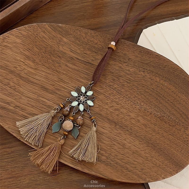 Ilga sieviešu kaklarota ar ģeometrisku piekari, korejiešu stila, cinka sakausējums, pavasaris 2025