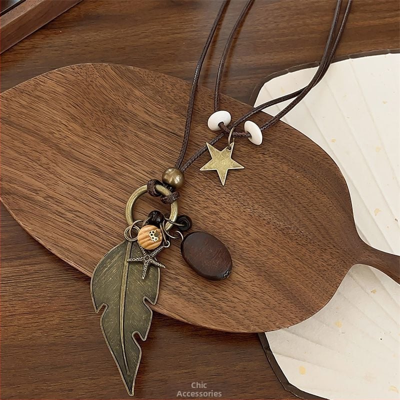 Ilga sieviešu kaklarota ar ģeometrisku piekari, korejiešu stila, cinka sakausējums, pavasaris 2025