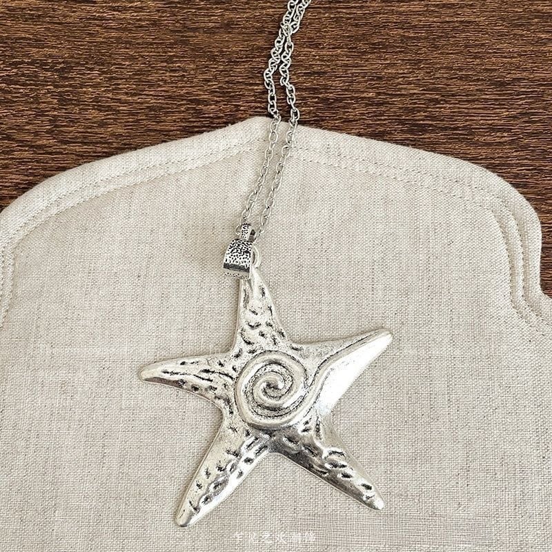 Ilga sieviešu kaklarota ar ģeometrisku piekari, korejiešu stila, cinka sakausējums, pavasaris 2025