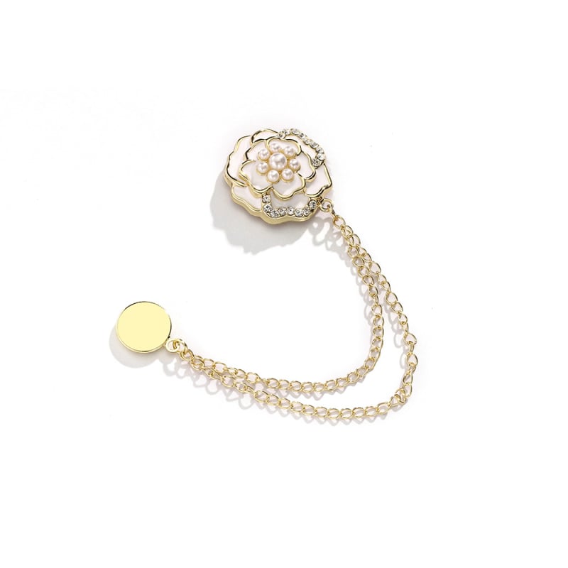 Priedų komplektas: grandinė su magnetine spyna, šilkinis šalikas su gėlių motyvu, paprastas moteriškas stilius, deimantų įtvirtinimas, elektroplatinavimas