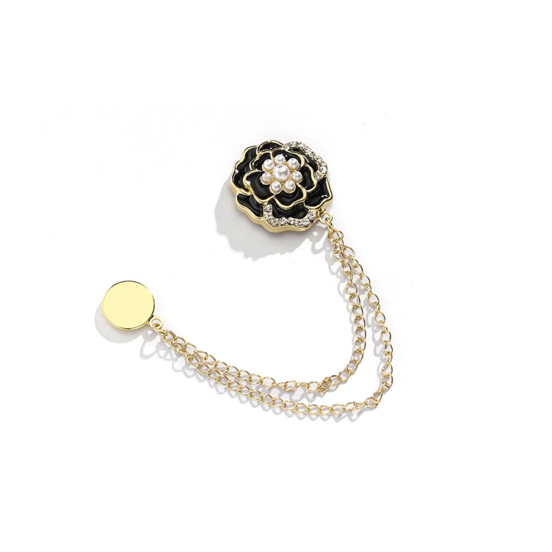 Priedų komplektas: grandinė su magnetine spyna, šilkinis šalikas su gėlių motyvu, paprastas moteriškas stilius, deimantų įtvirtinimas, elektroplatinavimas