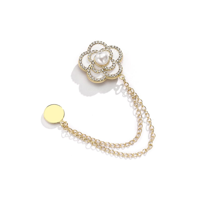 Priedų komplektas: grandinė su magnetine spyna, šilkinis šalikas su gėlių motyvu, paprastas moteriškas stilius, deimantų įtvirtinimas, elektroplatinavimas