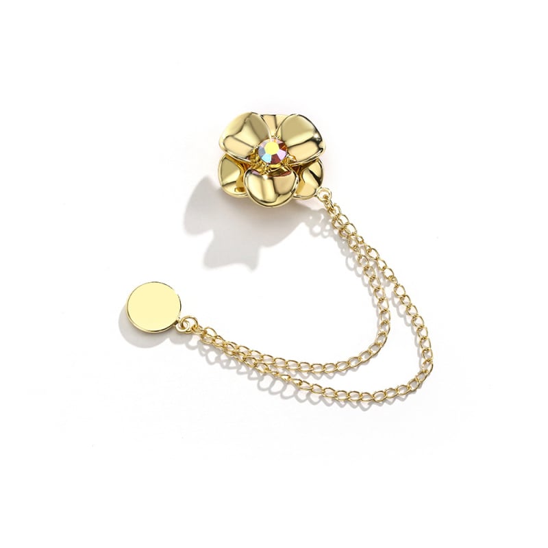 Priedų komplektas: grandinė su magnetine spyna, šilkinis šalikas su gėlių motyvu, paprastas moteriškas stilius, deimantų įtvirtinimas, elektroplatinavimas