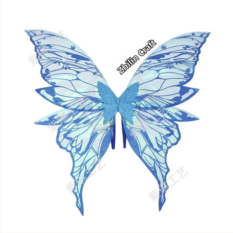 Eņģeļu spārni uz muguras - COSPLAY piederums, Materiāls: audums, Apstrāde: puse manuālā un puse mehāniskā, Grimu rekvizīts kostīmam, Nav importēts