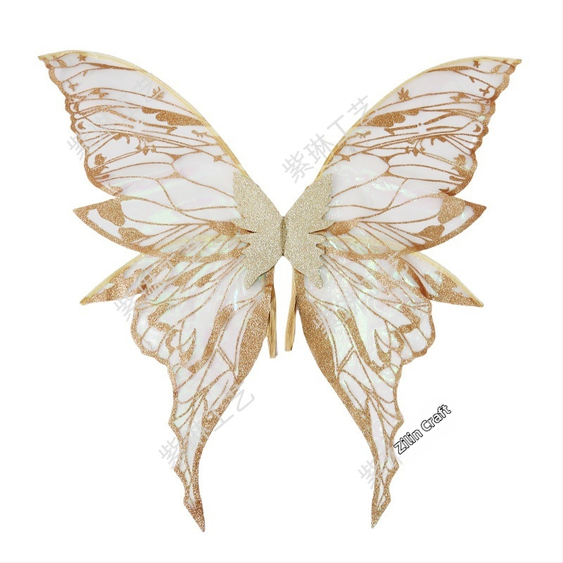 Eņģeļu spārni uz muguras - COSPLAY piederums, Materiāls: audums, Apstrāde: puse manuālā un puse mehāniskā, Grimu rekvizīts kostīmam, Nav importēts