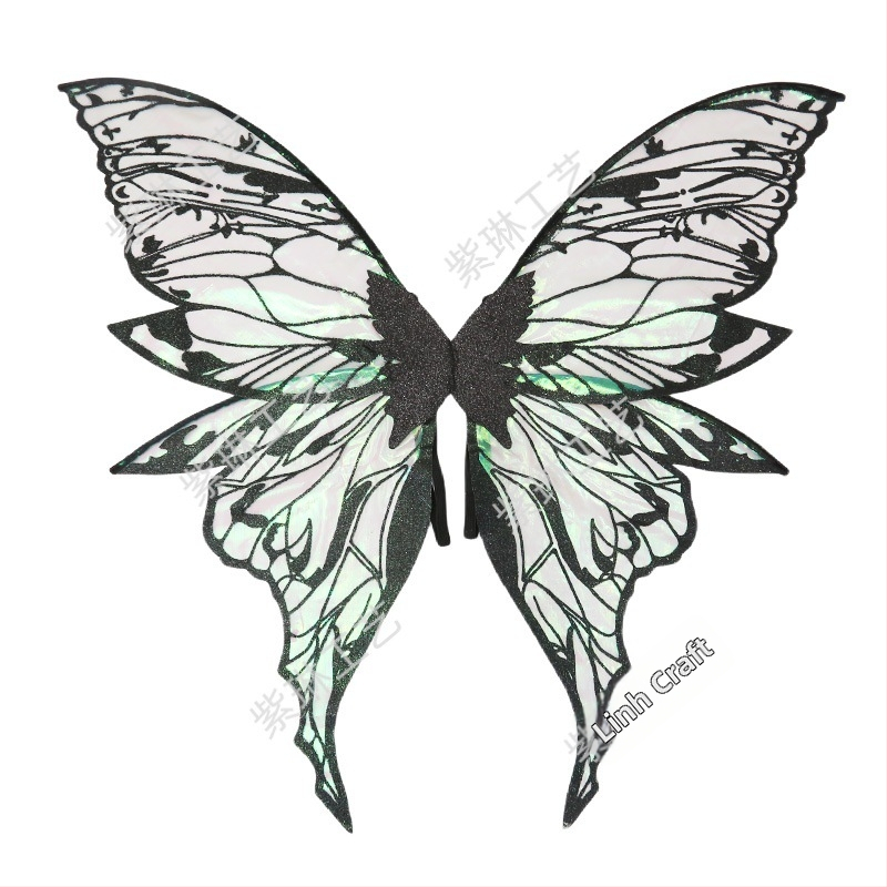 Eņģeļu spārni uz muguras - COSPLAY piederums, Materiāls: audums, Apstrāde: puse manuālā un puse mehāniskā, Grimu rekvizīts kostīmam, Nav importēts