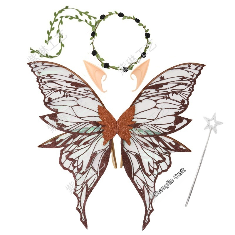 Eņģeļu spārni uz muguras - COSPLAY piederums, Materiāls: audums, Apstrāde: puse manuālā un puse mehāniskā, Grimu rekvizīts kostīmam, Nav importēts