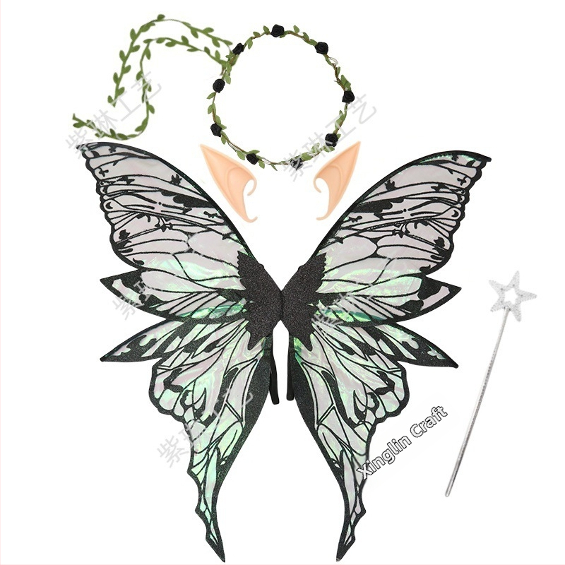 Eņģeļu spārni uz muguras - COSPLAY piederums, Materiāls: audums, Apstrāde: puse manuālā un puse mehāniskā, Grimu rekvizīts kostīmam, Nav importēts