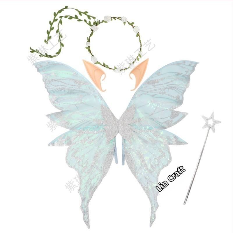 Eņģeļu spārni uz muguras - COSPLAY piederums, Materiāls: audums, Apstrāde: puse manuālā un puse mehāniskā, Grimu rekvizīts kostīmam, Nav importēts